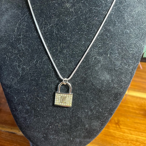 Louis Vuitton Silver and Gold Lock Necklace - Picture 1 of 5